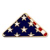 PinMart's Folded American Flag Memorial Veteran Lapel Pin on Instruction