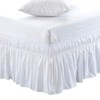 MEILA Wrap Around Bed Skirt Three Fabric Sides Elastic Dust