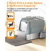 PETUX 2-Pack XL Stainless Steel Litter Box with Lid for