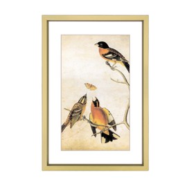 BKABOT 6x8 Picture Frame, Brass Aluminum Metal Photo Frames with HD Glass, Fits 5x7 with Mat or 6 x 8 without Mat, Display for Wall and Table