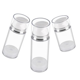 FRCOLOR 3pcs Airless Pump Bottles Transparent Abs Dispenser for Lotion Travel Toiletries Container Practical and Durable Cosmetic Storage for Creams and Lotions