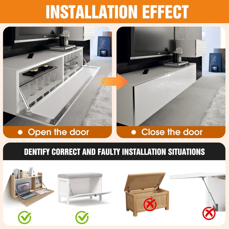 Drop Down Gas Struts,Gas Spring Hinge,for Cabinet and Desk Downward
