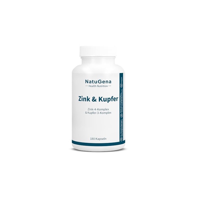 NatuGena Zinc & Copper, Zinc 4 Complex, Copper 3 Complex,