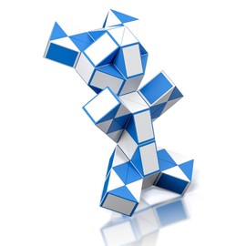 ROXENDA Magic Snake with 72 Segments, Magic Snake Cube Twist Puzzle - 3D Puzzles Games Fidget Snake Toy Christmas Stocking Fillers for Kids and Adults - 1 Pack (Blue)