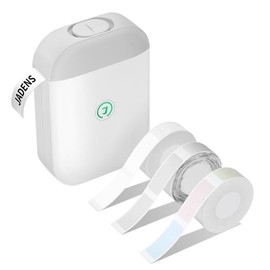 JADENS JD-11 Label Maker Machine, Portable Handheld Bluetooth Wireless Label Printer, Includes Three Tapes, Ink-Free Operation with a Variety of Templates for Business and Home Use:_1 Roll Transparent Tape