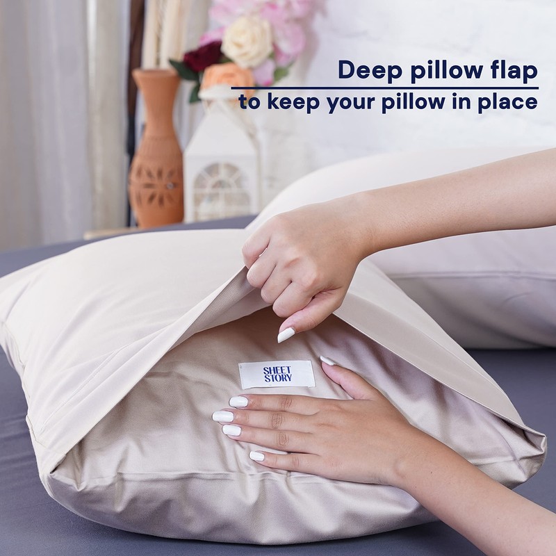 Sheet Story Bamboo Pillow Cases 2 Pack 50x75cm Size -