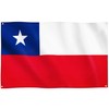 Runesol Chile Flag, 91x152cm, 3ft x 5ft, 4 Grommets, Eyelet