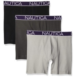 Nautica Men's 3-Pack Classic Underwear Cotton Stretch Boxer Brief