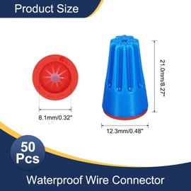 sourcing map 20Pcs Waterproof Wire Connector, UL Listed Cable Terminal Connectors 22-14AWG Twist Nut Caps for Landscape Light, Water Irrigation, Blue Red