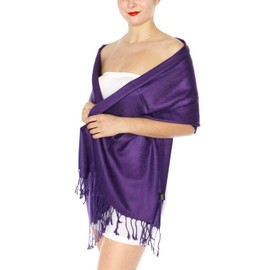 SERENITA Pashmina Scarfs for Women Large Cashmerefeel Reversible Shawl Wraps | Soft Wedding Scarf, 42 Mulberry