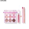 AMUSE Eye Color Palette & Lip Tint Set 4items, Shadow#$%Tint:02 Cool Rose-Dew Tint - 13 Dew Boksoonga
