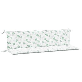 vidaXL Garden Bench Cushions 2 pcs with Leaf Pattern in Green, White Oxford Fabric - Perfect for Indoor/Outdoor Furnishings