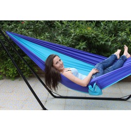 Rebecca Mobili parachute hammock for terrace, garden, hiking, camping, ultra-light hammock with carry bag, load capacity 120 kg - Dimensions - L 275 x W 136 cm – Art. RE6314