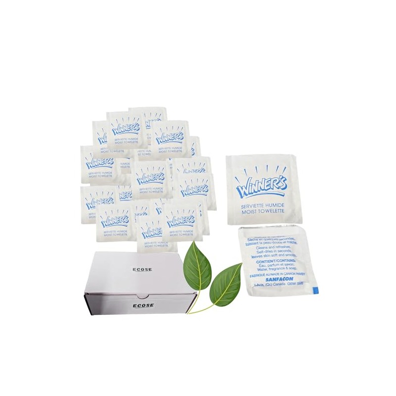 [200 Pack] Disposable Cutlery Set Moist Wet Sachet 200 Wipes,