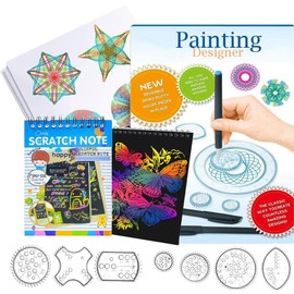 Drawing Flower Ruler Toy Set, Design Creative Educational Toy, DIY Painting, Suitable for Adults and Children (Spiral Designer)