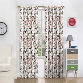 Eclipse Forest Friends Cortinas de privacidad aisladas térmicamente con un solo panel para barra, para oscurecer la habitación, para guardería, 42 x 84 pulgadas, multicolor