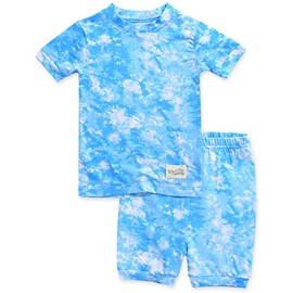 VAENAIT BABY Infant Toddler Boys Girls Pajamas Sleepwear Summer Short Pjs 2pcs Set Painting Blue XS