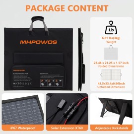 MHPOWOS Foldable Solar Panel 220W 110W Portable Solar Charger for Powerstation - 110W Soalrpanel