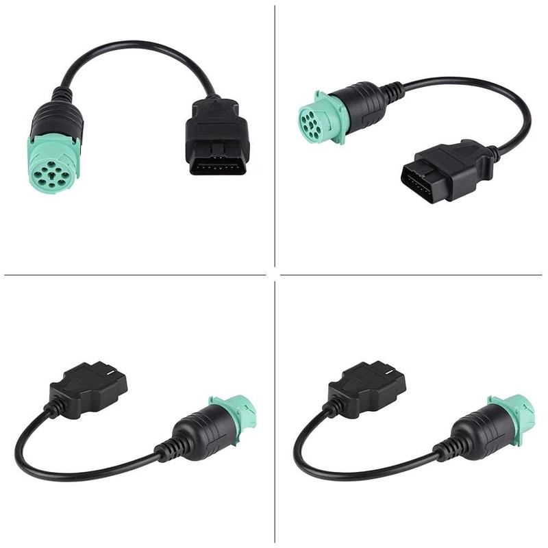 OBD2 Adapter, 9 Pin to 16 Pin OBDII Truck Diagnostic