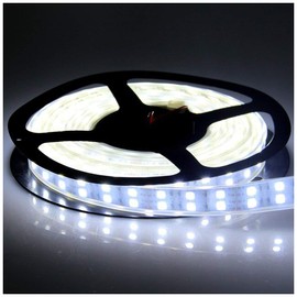 LEDENET® 5M Double Row 600LEDs SMD 5050 LED Flexible Strip Lighting DC 12V 12 Volt Cold Cool White Dimmable Light Waterproof Outdoor Use