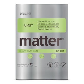 Matter U-nit, Electrolitos Sin Azucar con Minerales Quelados Albion®, Sodio, Potasio y Magnesio, Apoyo a la Hidratación y Energía Diaria, Sin Colorant