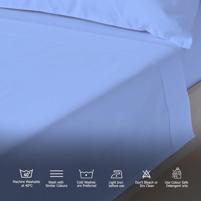 MistyMorning Flat Sheet, Soft & Premium quality Bedding & Linen,
