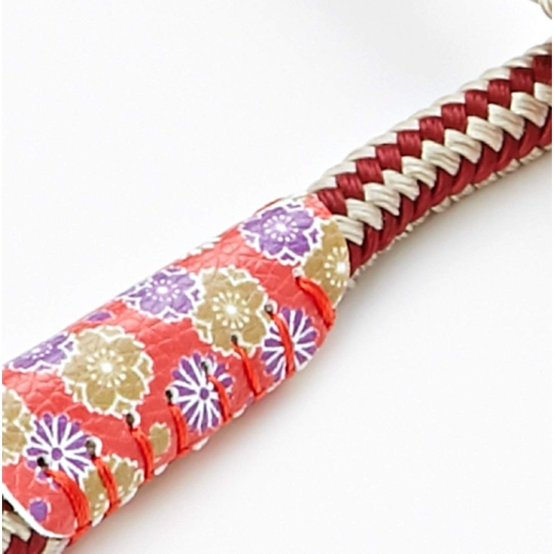 Petio Inuyomasakura & Chrysanthemum Round Rope, Red, 0.3 inches (7