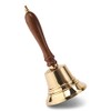 NKlaus Maritime Table Bell Brass with Wooden Handle 22 cm