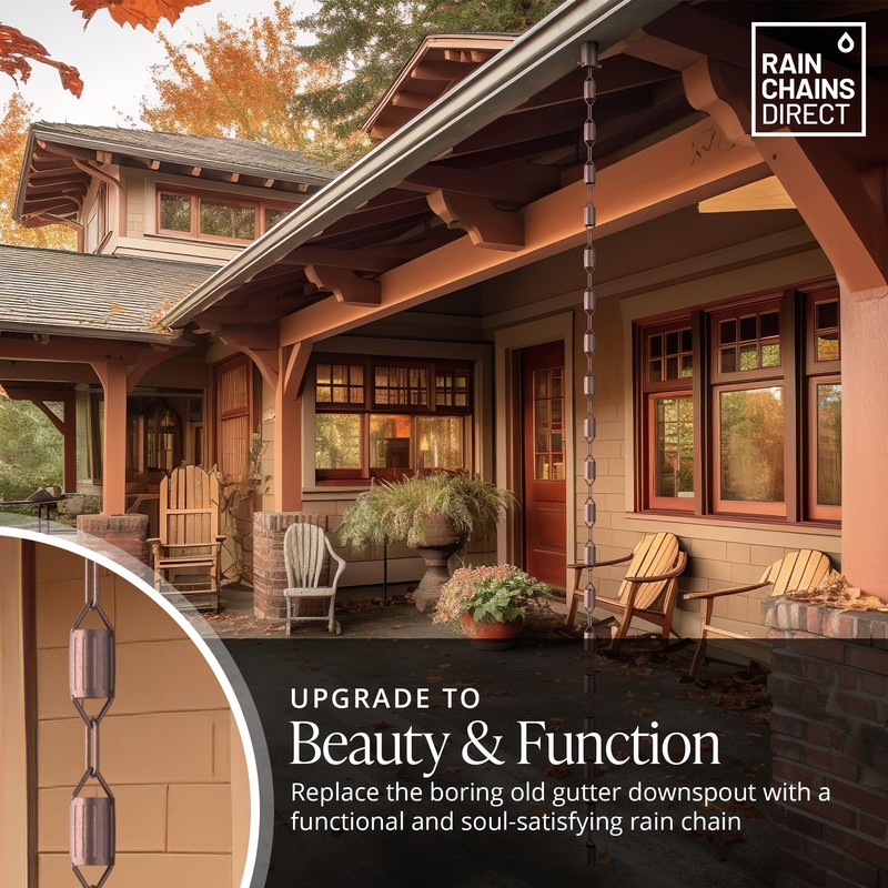 Rain Chains Direct - Scallop Rain Chain - 8.5 FT