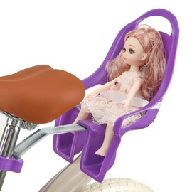EIRONA Doll Bike Seat for Girls, Bicycle Doll Chair for 12 14 16 18 20 Inch Bike, American Girl Kids Children Bike Accessories for Doll, Puple