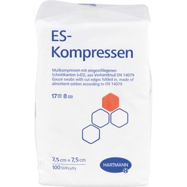 ES KOMPRESSEN ES-KOMPRESSEN unsteril 7,5x7,5 cm 8fach 100 St