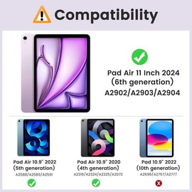 Clear Case for Pad Air 6th 11 Inch (M2) 2024, Pad Air 5th/4th Generation 10.9 Inch (2022/2020), Case with Soft TPU Reinforced Corner, Anti-Scratch Case for Pad Air 11 in & Air 10.9 in, Clear
