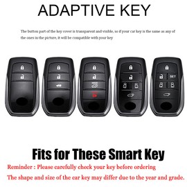 HIBEYO Smart Key Fob Cover Fit for Toyota Land Cruiser 4Runner RAV4 Camry Highlander Real Leather Key Case Shell Protector fit for Toyota Car Accessories Key Chain-A Keychain Pink