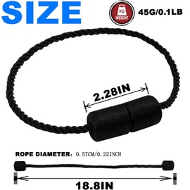 4 Pack Black Magnetic Curtain Tiebacks - Decorative Holdbacks for Wall Drapes, Curtains, Home & Outdoor Use - Elegant Curtain Pull Backs Rope Holders