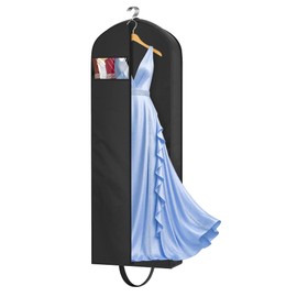 MISSLO 65" Long Garment Bags for Travel for Women Waterproof Dress Bags for Gowns 4" Gusseted Dress Protector Bag for Closet Storage Clothing Covers for Hanging Clothes Wedding Dresses Storage