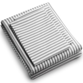 Pereti Italy Cotton Sheets, Pure Cotton Percale Sheets Set, 4 Pc King Size Bed Sheets Set, Elasticized Deep Pockets King Sheets - Made in Italy