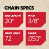 Oregon D72 AdvanceCut Chainsaw Chain for 20-Inch Bar, 72 Drive