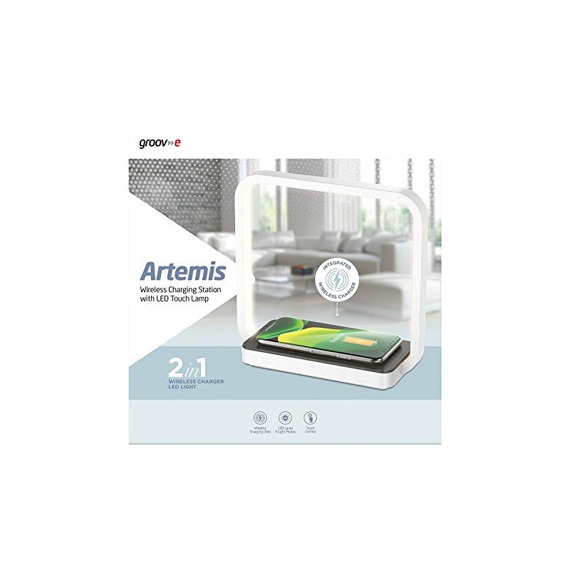Groov-e Artemis Wireless Charging Station with LED Touch Light -