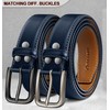 BULLIANT Leather Belts Strap 1 1/2" with Snaps No buckle