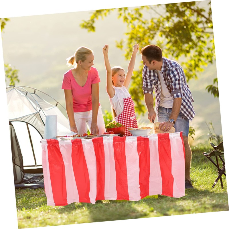 Mikinona Striped Tablecloth Red White Party Table Cover Decorative for