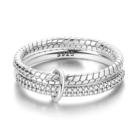 Hapour Women's Ring 925 Silver Rings for Women Cubic Zirconia Eternity Bands for Women Stackable Vintage Rings Statement Rings, Size:, Cubic Zirconia