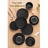 FOBENTA Modern Plates and Bowls Set for 6,18 Piece Black
