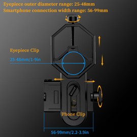 ToopMount Universal Smartphone Adapter Monocular Binocular Adapter Mount, Compatible Binocular Monocular Spotting Scope Telescope Microscope, Astronomical Telescope, for Record Nature World