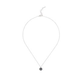 Karen Millen Crystal Dot Pendant Necklace For Women (Silver/Dark Grey Crystal)