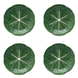 Bordallo Pinheiro Cabbage Dessert Plate Green, Set of 4