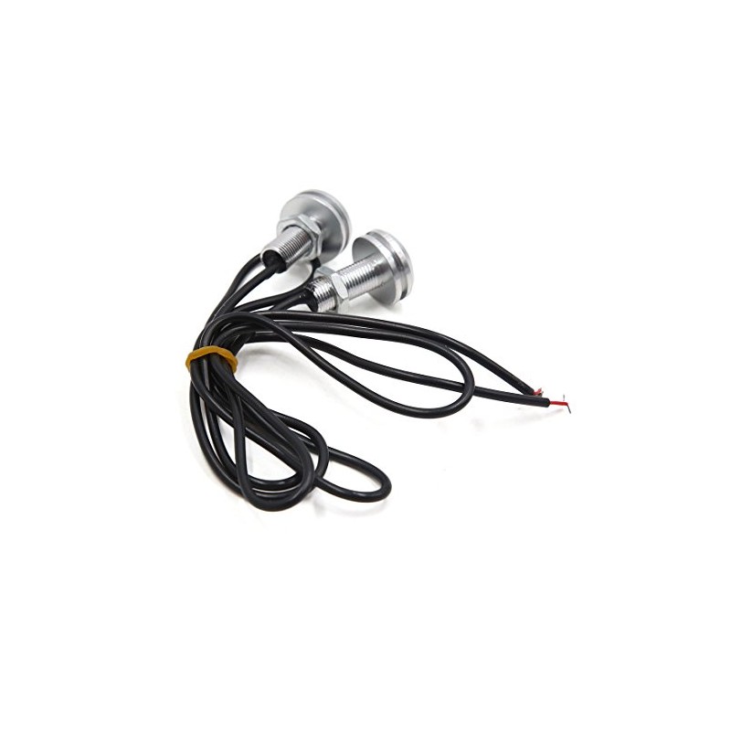 uxcell 2pcs 23mm White LED Daytime Running DRL Light Backup