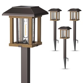 XMCOSY+ Solar Pathway Lights Outdoor Waterproof IP65 - Dual-Tone 25 LM LED Solar Garden Lights for Yard, Glass Outdoor Lighting for Garden Patio Yard Landscape Walkway Driveway Lawn Decor (Warm White)