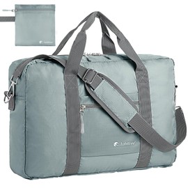 For Frontier Airlines Personal Item Travel Bag 18 x 14 x 8 Inches, Foldable Under Seat Duffel Bags for Spirit Airplane 14 x 18 x 8 Inches, Minimalist Overnight Bag for Women or Men Air Travel [Grey]