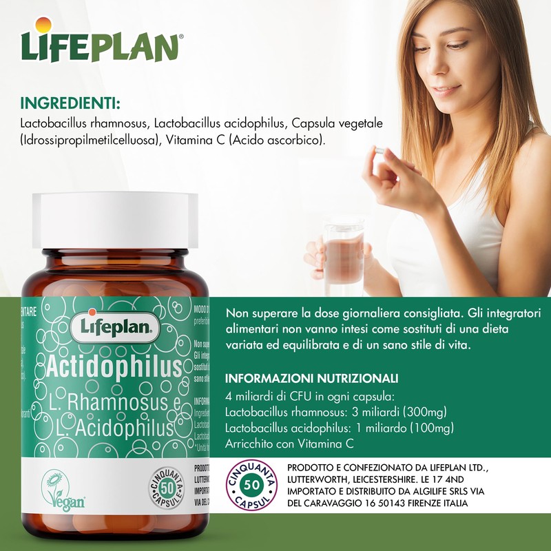 Lifeplan Acidophilus and Rhamnosus Vegicap 50 Capsules