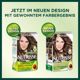 Garnier Nutrisse Cream Colour, Mocha Light Brown 50 / Colouring for Permanent Hair Colour (with 3 Nourishing Oils) Pack of 3